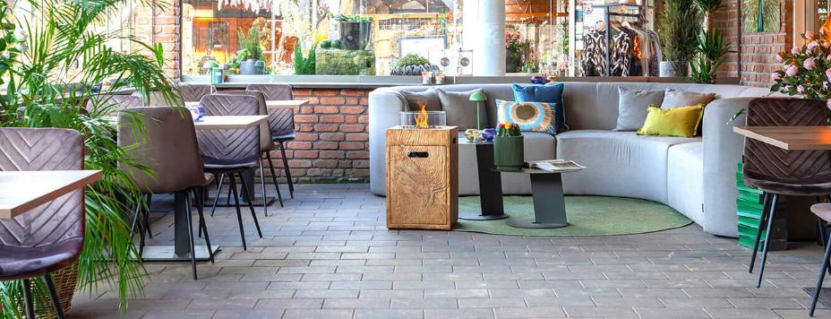 Outdoor fireplace under a canopy Outdoor fireplace under a canopy