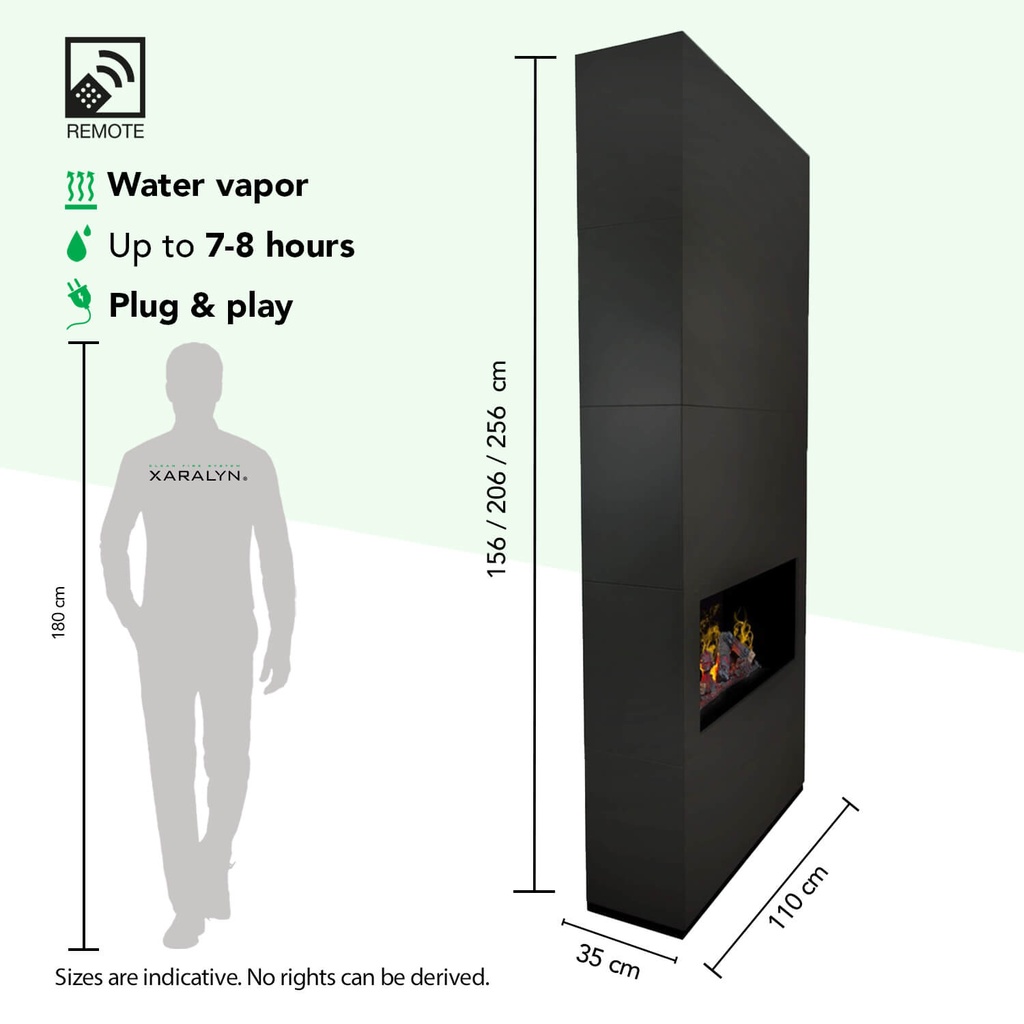 Ambiance elektrische tunnelhaard - roomdivider specificaties