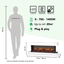 Disegno S 3-zijdige elektrische LED wandhaard specificaties