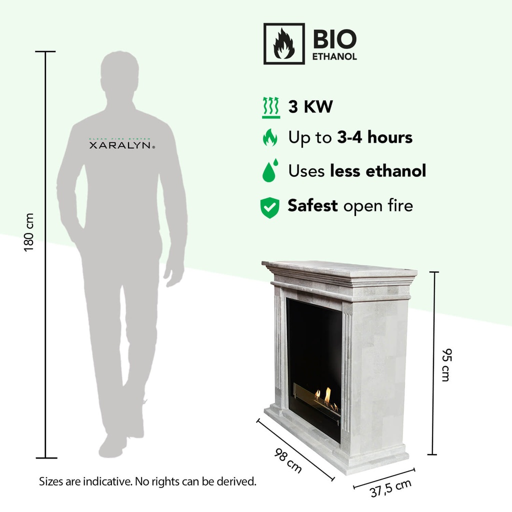 Cadiz bio-ethanol haard schaal