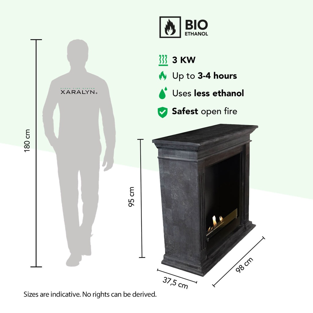 Cadiz bio-ethanol haard schaal