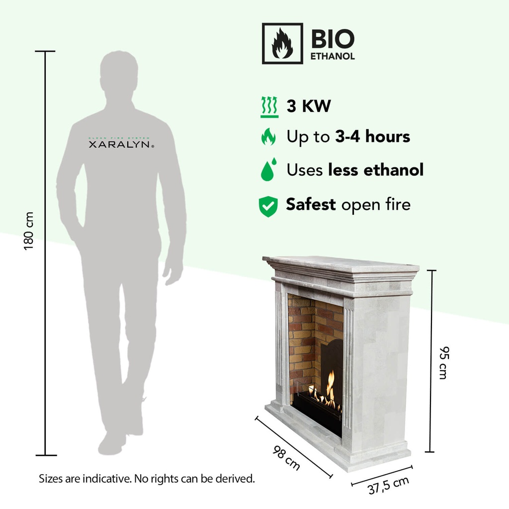 Cadiz bio-ethanol haard schaal