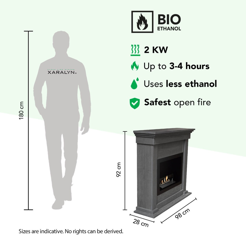 Flex bio-ethanol haard specificaties