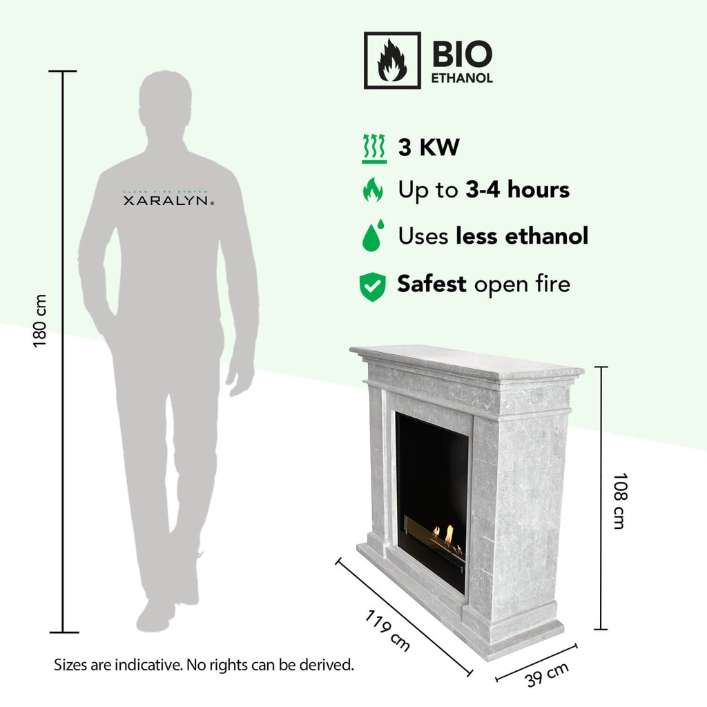 Kos bio-ethanol haard schaal