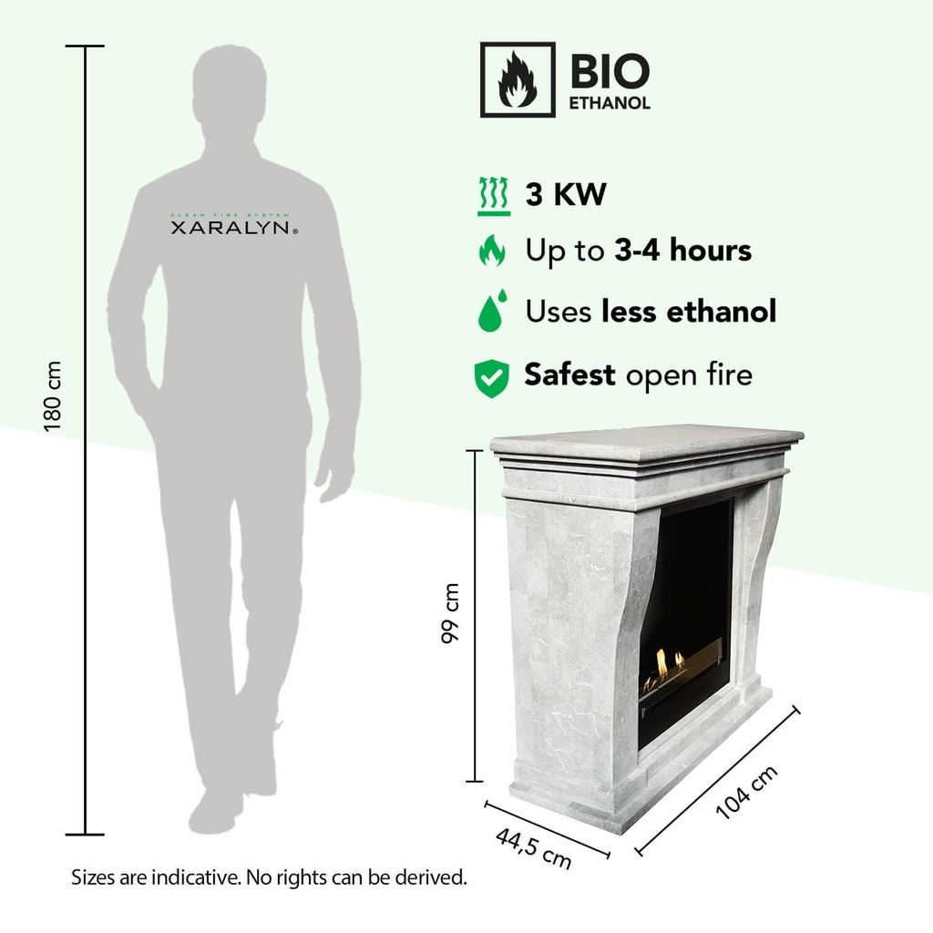 Kreta Mini bio-ethanol haard schaal