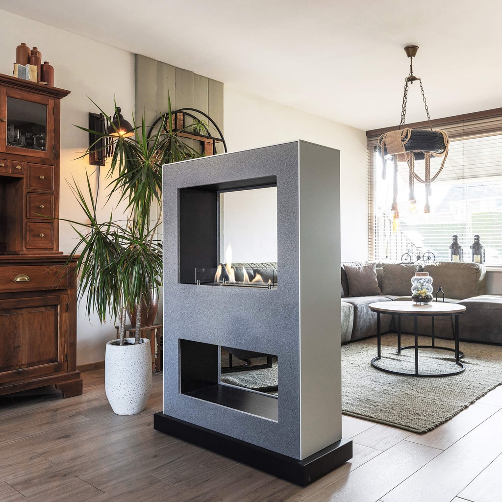 Lasize verrijdbare bio-ethanol tunnelhaard - roomdivider
