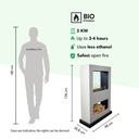 Lasize verrijdbare bio-ethanol tunnelhaard - roomdivider specificaties