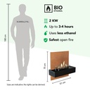 Quero bio-ethanol wandhaard specificaties
