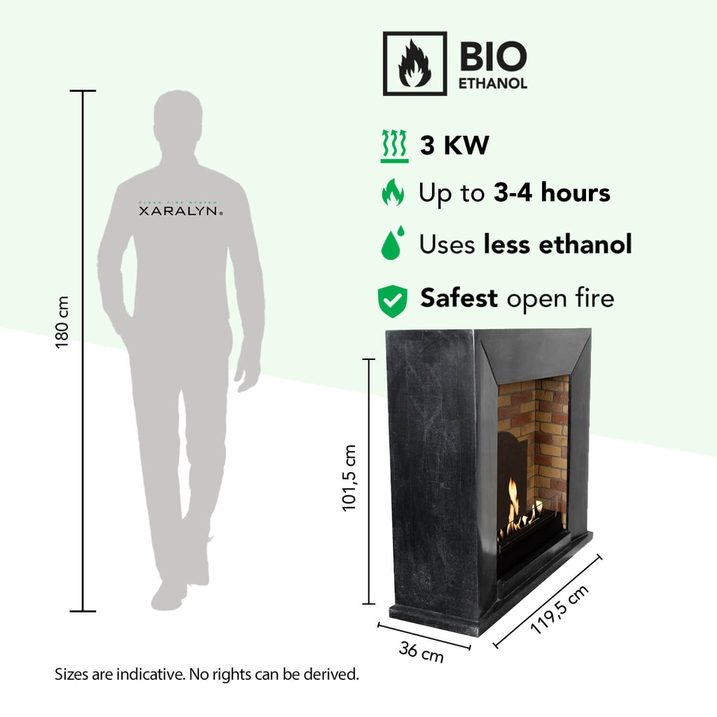 Nero bio-ethanol haard specificaties