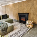 REFURBISHED | Kreta Mini natuursteen zwart gepolijste schouw
