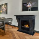 REFURBISHED | Kreta natuursteen zwart gepolijste schouw