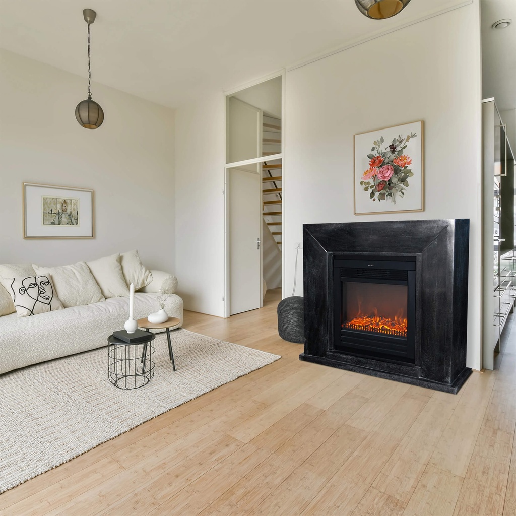 REFURBISHED | Nero natuursteen zwart gepolijste schouw