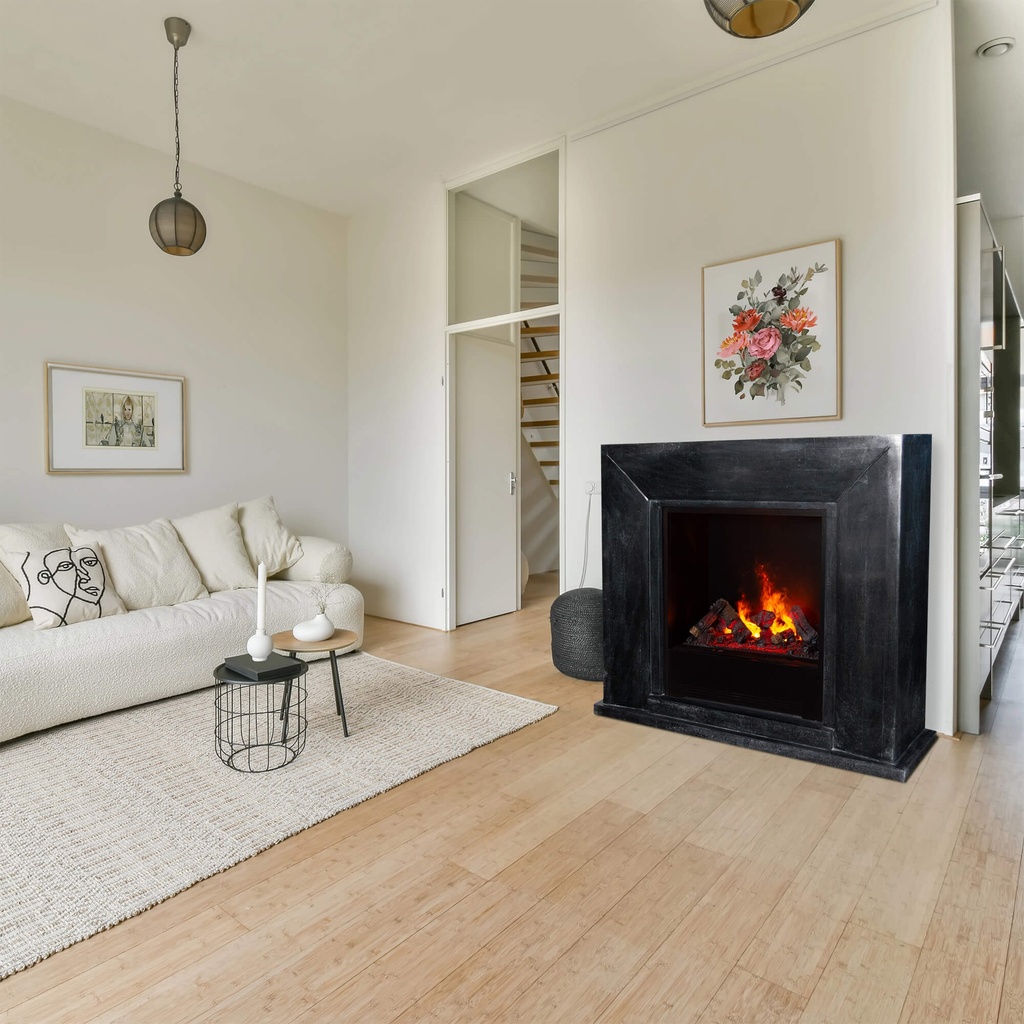 REFURBISHED | Nero natuursteen zwart gepolijste schouw