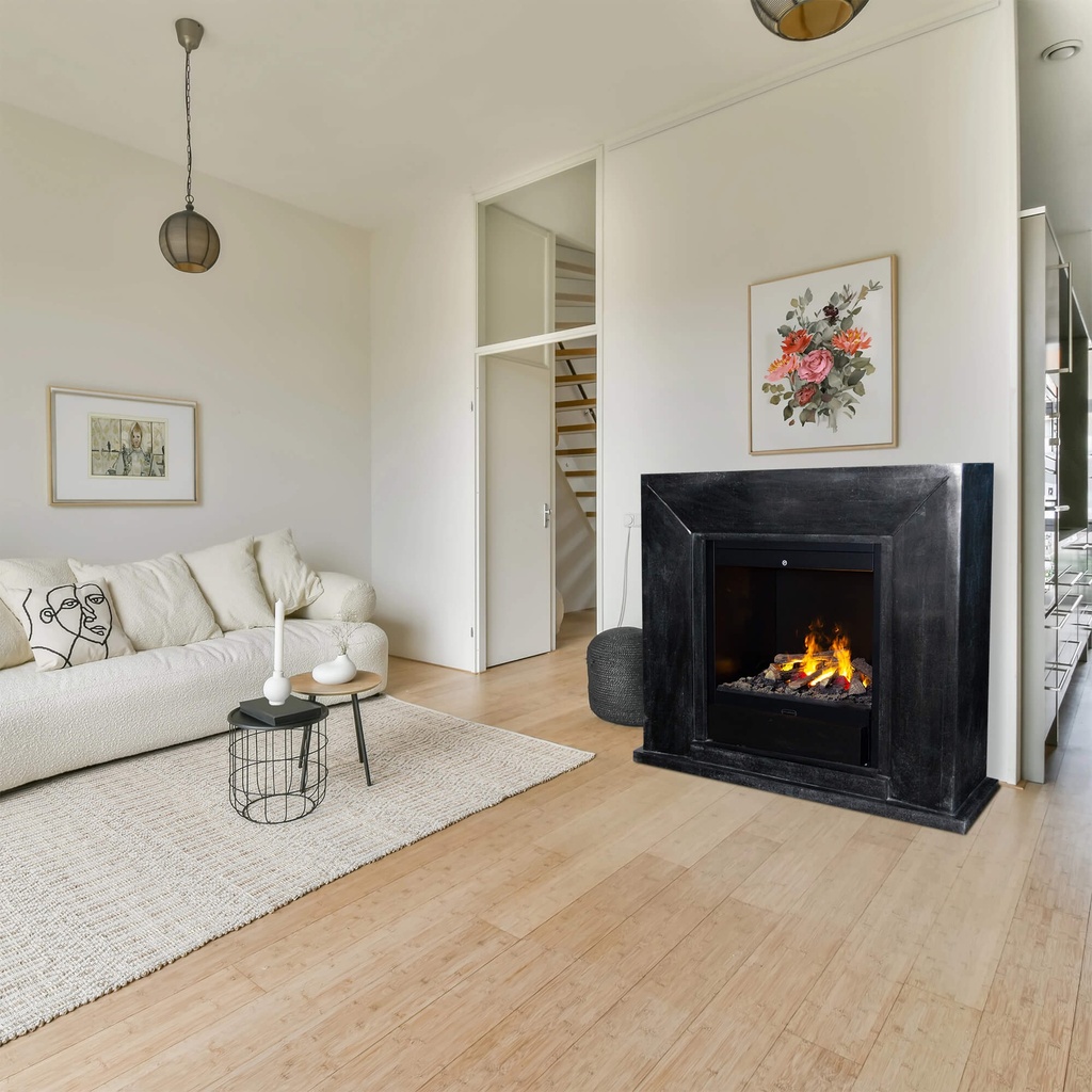 REFURBISHED | Nero natuursteen zwart gepolijste schouw