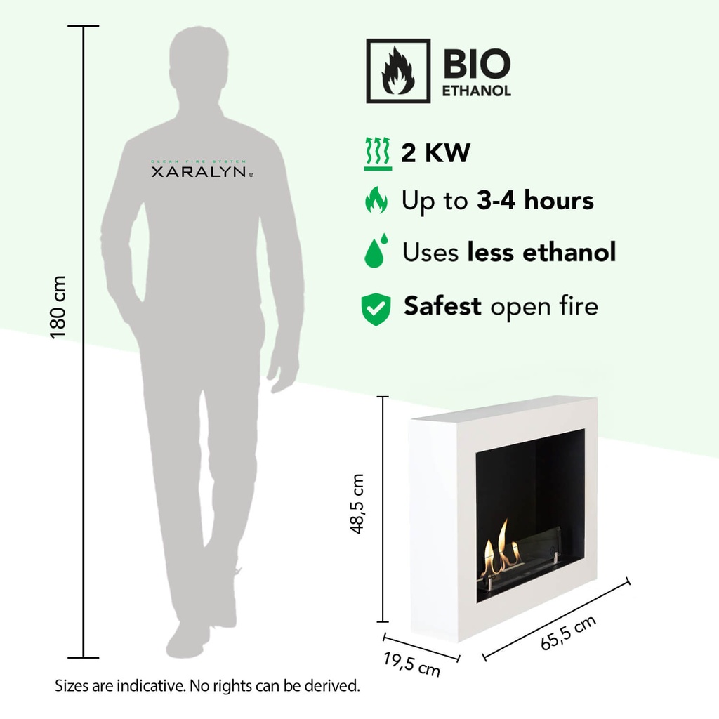 Serra bio-ethanol wandhaard specificaties