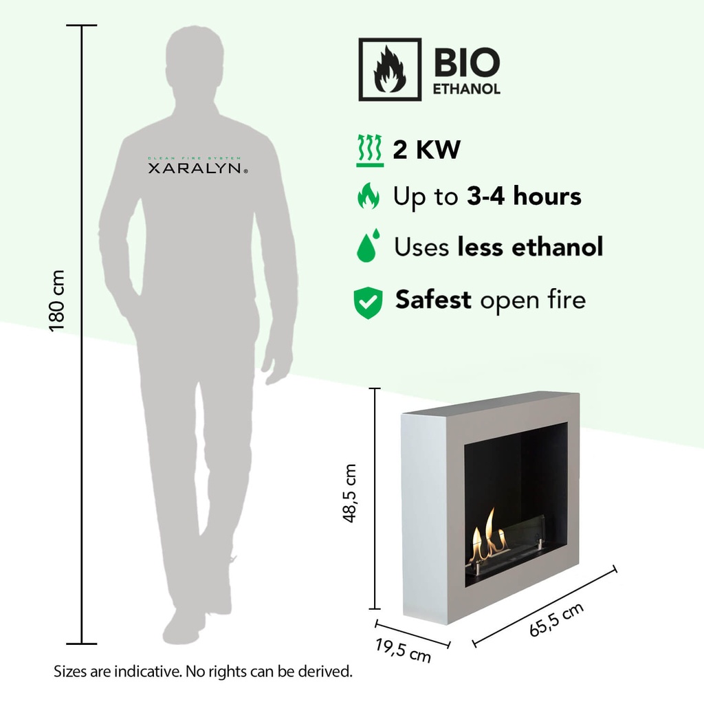 Serra bio-ethanol wandhaard specificaties