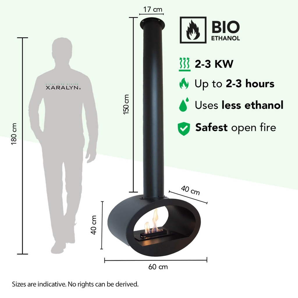 Floh hangende bio-ethanol haard specificaties