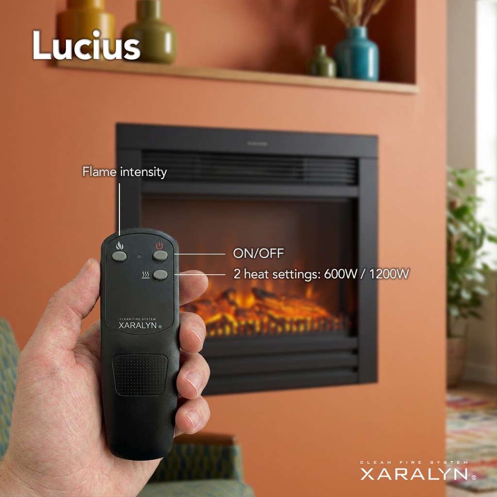 Lucius elektrische LED inbouwhaard afstandsbediening informatie
