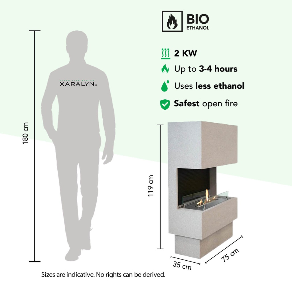 Nuoro bio-ethanol haard schaal