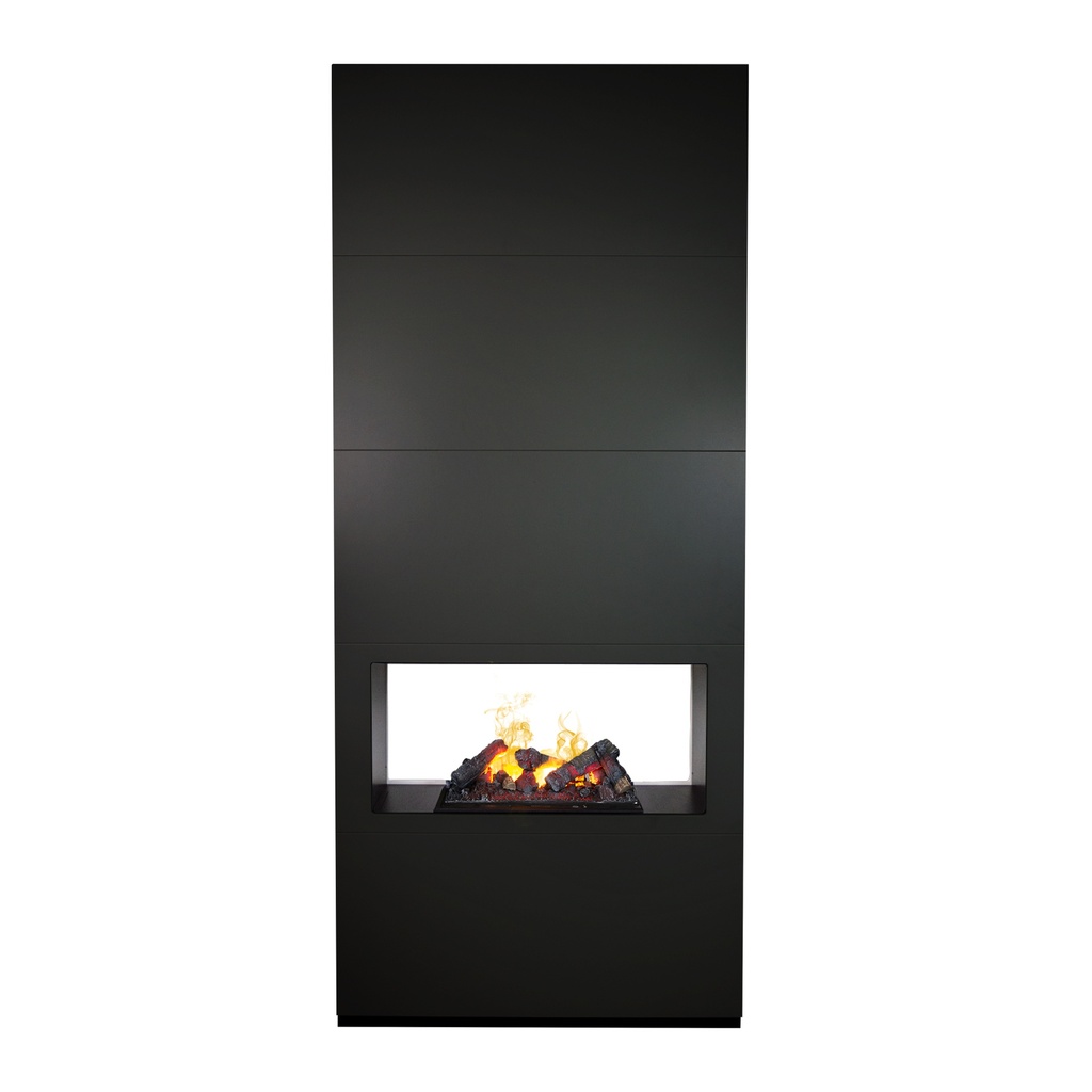 [8717853923647] Ambiance cheminée tunnel électrique - séparateur de pièce (Noir RAL9005)