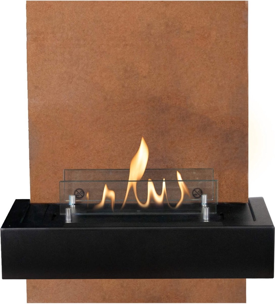 Quero bioethanol wall fireplace (Corten steel)