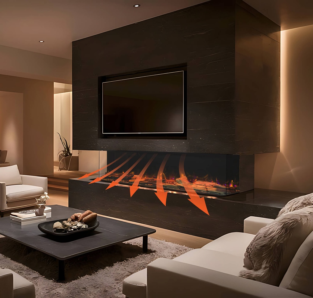 Fogo Forest cinewall built-in fireplace