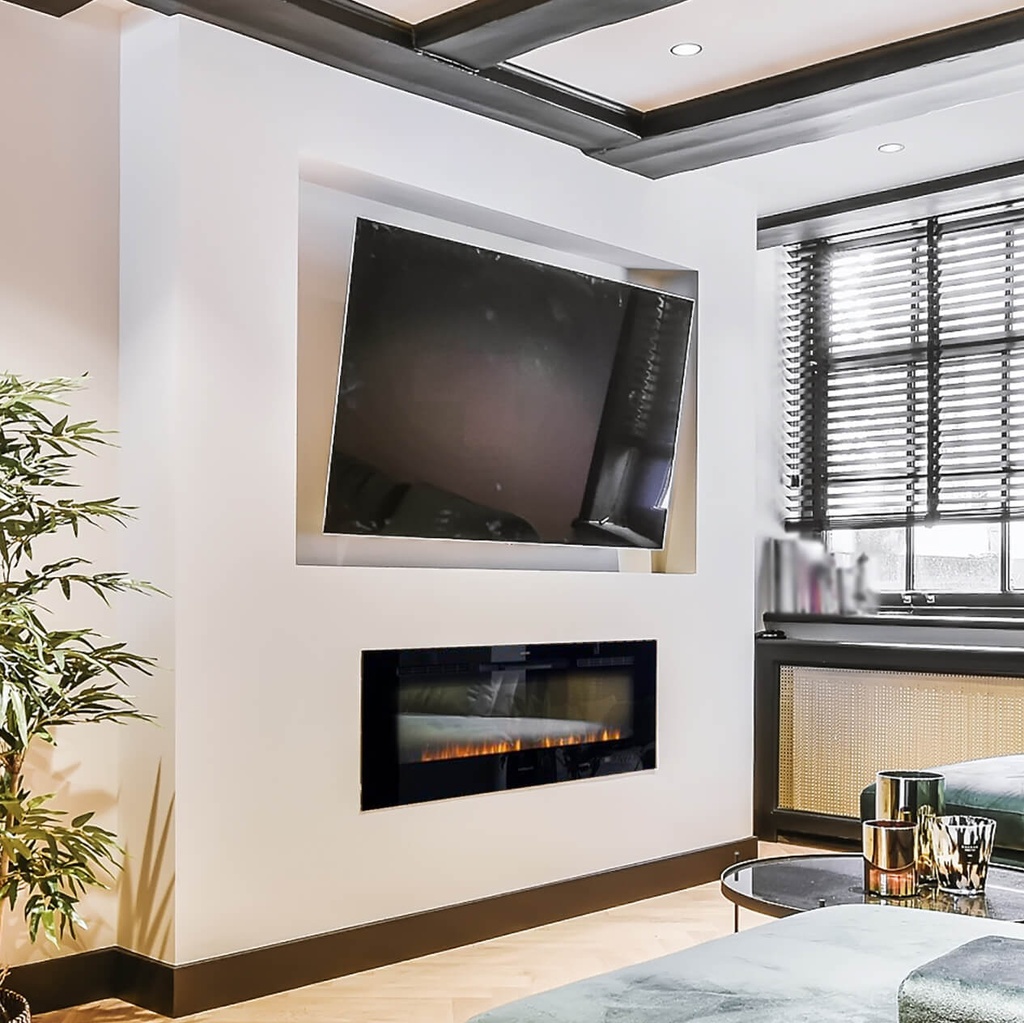 [8717853928109] Trivero 130 mur TV cheminée encastrable
