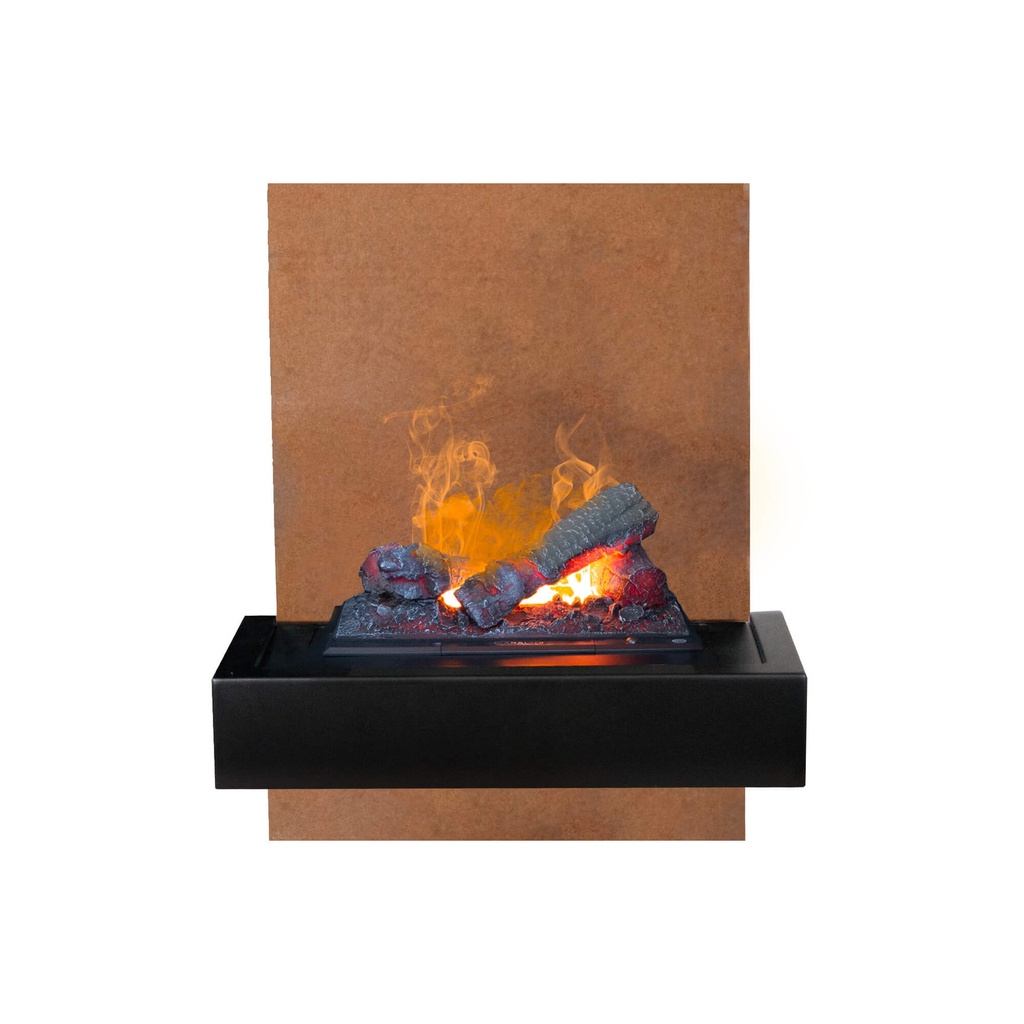 [8717853920318] Quero cheminée murale électrique (acier Corten)