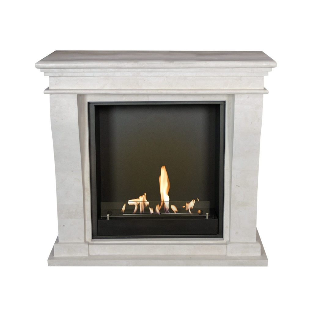Kreta Mini bioethanol fireplace (Bioethanol, White stone)