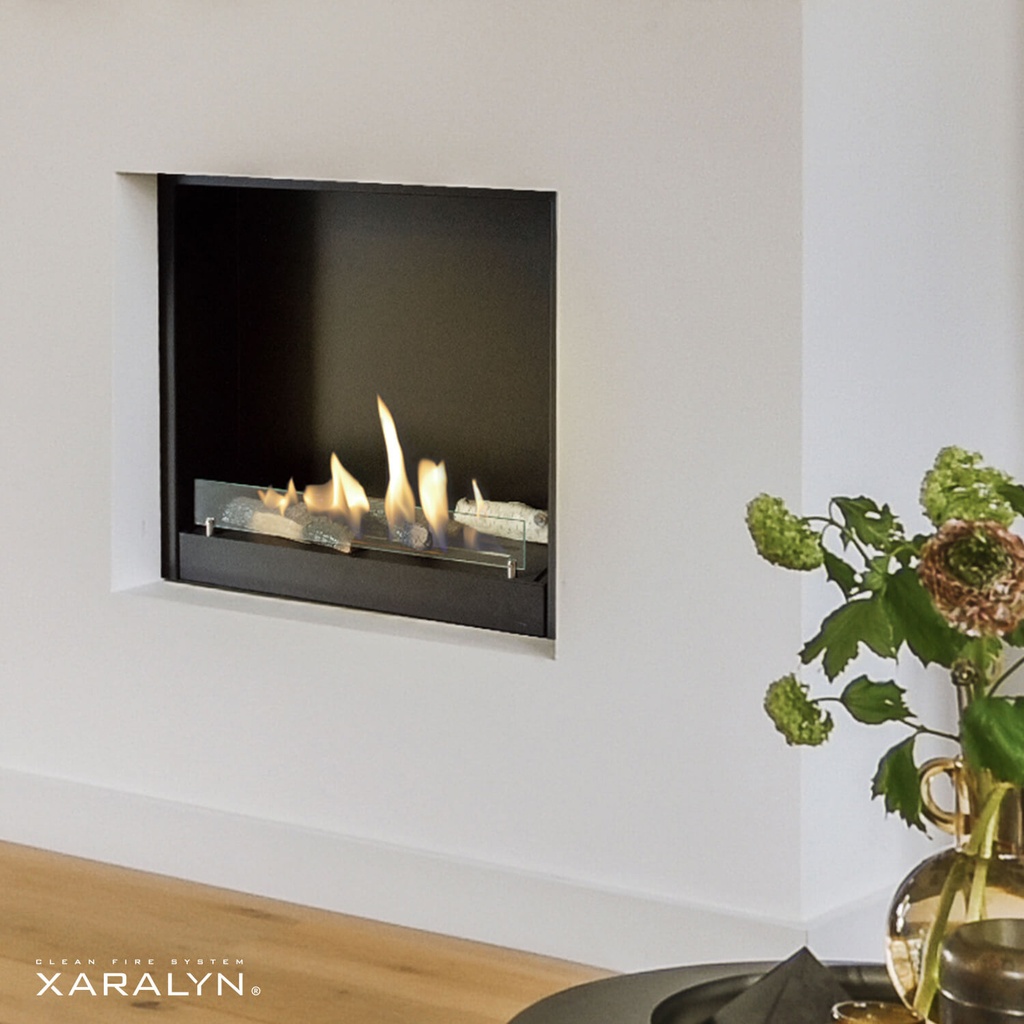 Built-in unit L bioethanol fireplace