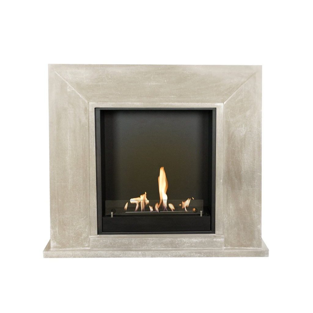 Nero bio-ethanol haard (Bio-ethanol, Polished white stone)