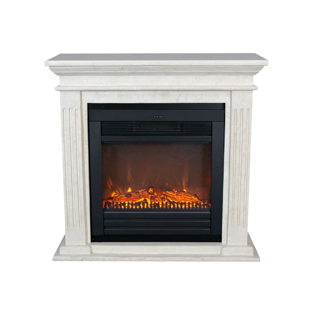 REFURBISHED | Cadiz natural stone white unpolished fireplace (Lucius)