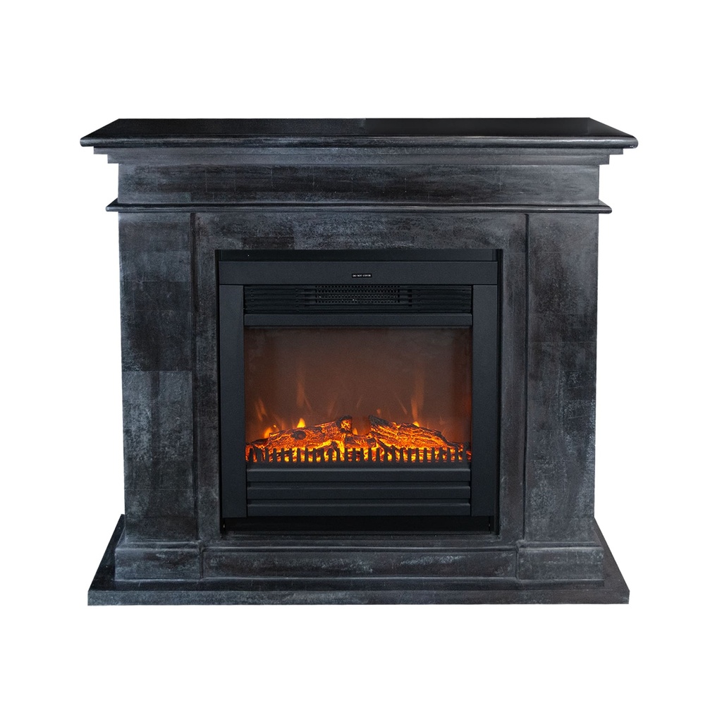 REFURBISHED | Kos schwarz polierter Naturstein-Kamin (Lucius)