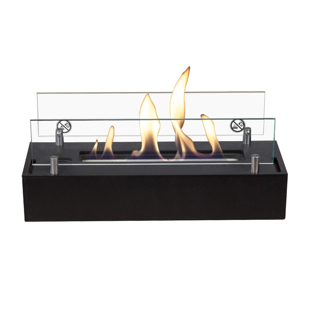 [4114B] Bioethanol burner S - fireplace insert (Black, Flat)