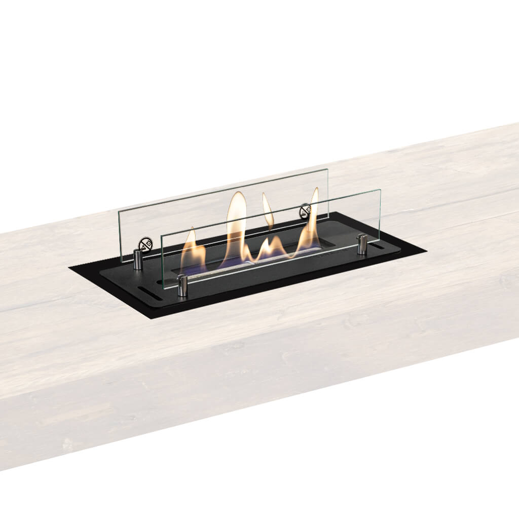 [Inbouw profiel S zwart + 4114LB] Bioethanol burner S with built-in profile (Black)