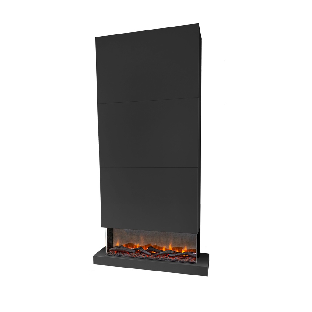 [8717853920868] Disegno XL 3-seitiger elektrischer LED-Wandkamin (Schwarz RAL9005, 90 cm)