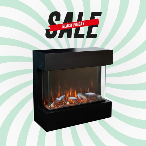 Castello 3-sided electric LED wall fireplace