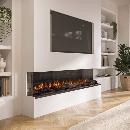 Fogo Forest cinewall built-in fireplace